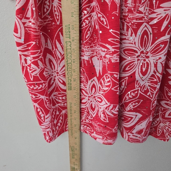 CATHY DANIELS Women's Blouse Floral Red Bling Shirt Size 3X Easter - Picture 9 of 9